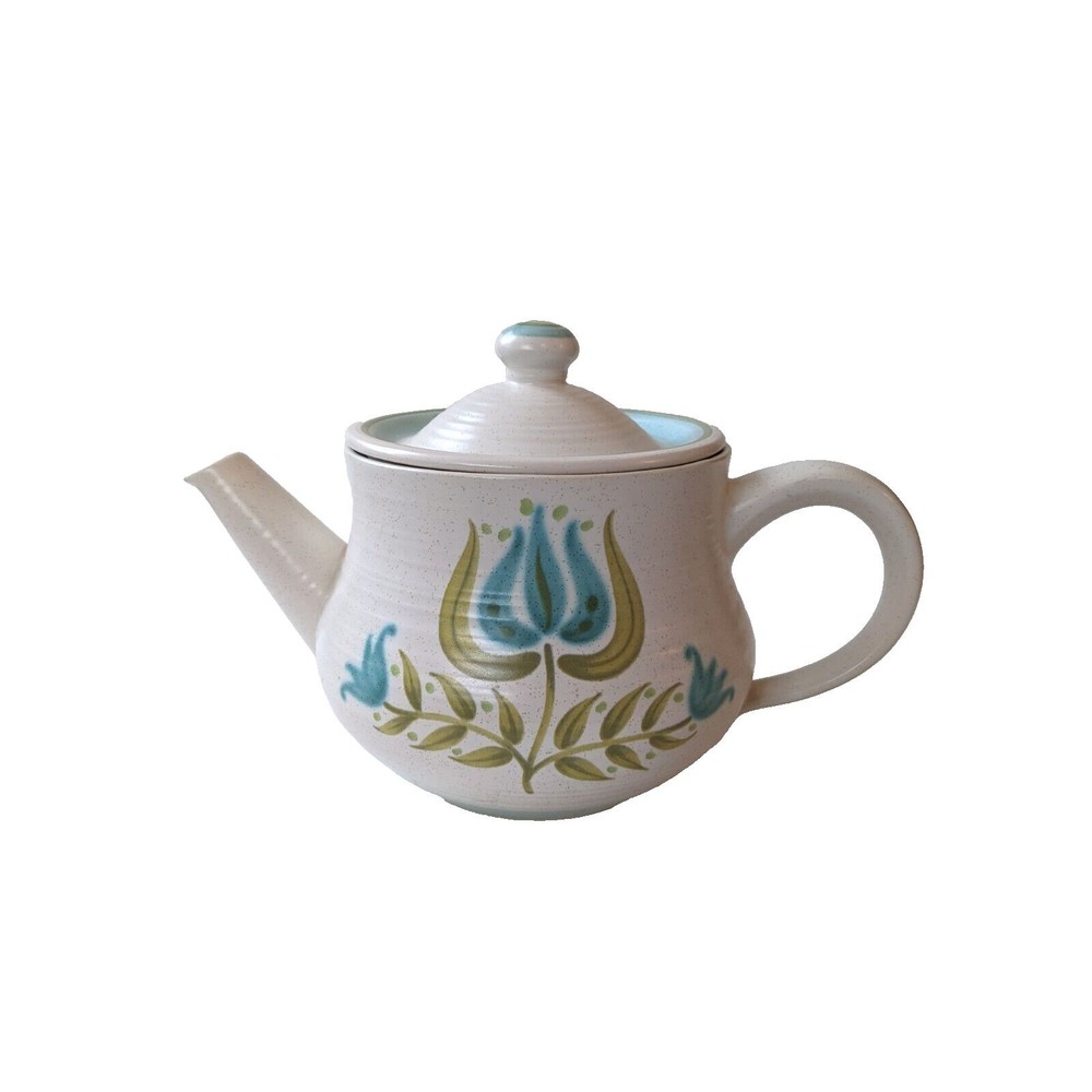 Vintage Mid-Century Franciscan Earthenware TULIP TIME Tea Pot Scandinavian Style